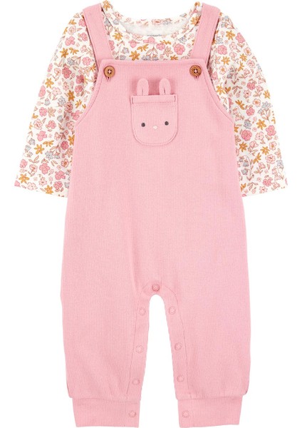 Kız Bebek Pembe Salopet Set