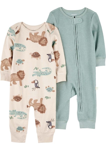 Erkek Bebek Desenli Tulumlu Set