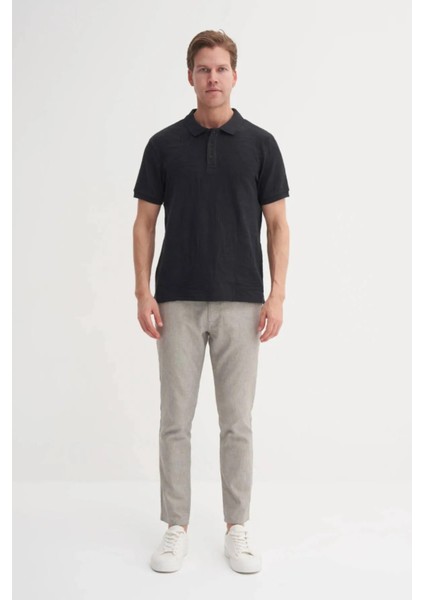 Polo Yaka Regular Fit Örme Dalga Desenli Tişört modelleri