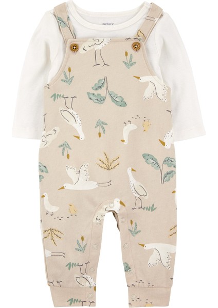 Bebek Ekru Salopet Set