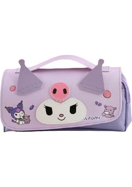 Kuromi Büyük Kapasiteli Çift Fermuarlı Kalem Kutusu