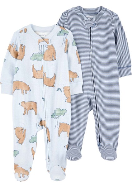 Erkek Bebek Mavi 2li Uyku Tulumu