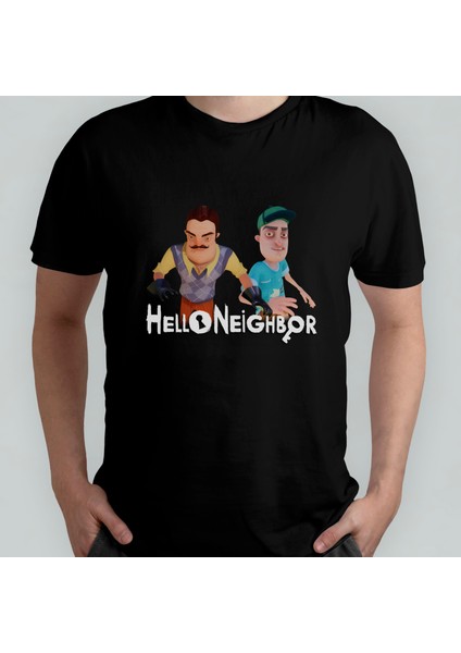 Secret Neighbor Hello Neighbor Unisex %100 Pamuklu Bisiklet Yaka T-Shirt Model 1