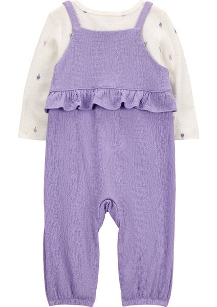 Little Layette Kız Bebek Mor Salopet Set fiyatları