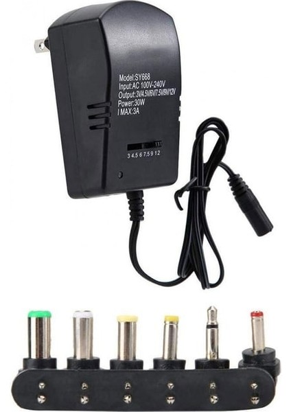 Unıversal SY-668 30W 3A Tablet Modem Dizüstü Pc Şarj Adaptörü 6dc