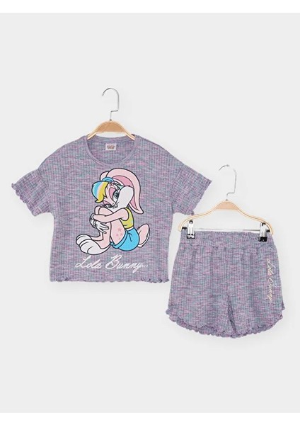 05-08 Yaş Kız Çocuk Looney Tunes Ikili Takım - Lila