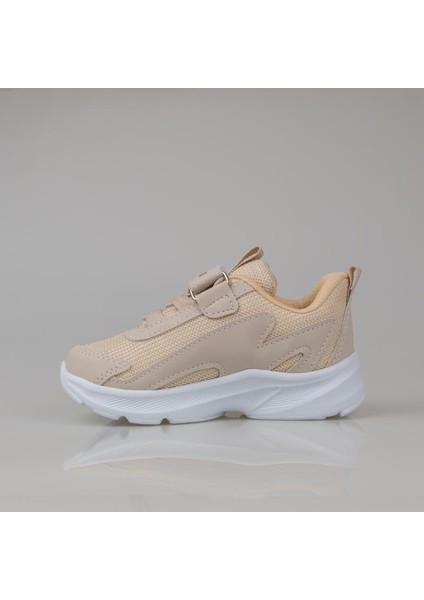 Bej Hafif Cırt Cırtlı Fileli Çocuk Spor Ayakkabı modelleri