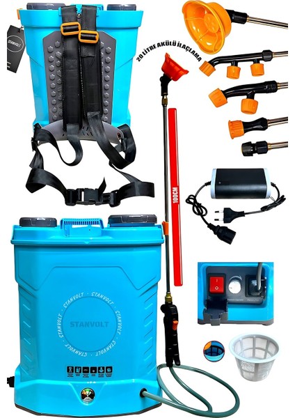 20 Lt Şarjlı Akülü Sırt Ilaçlama Pompası Makinası