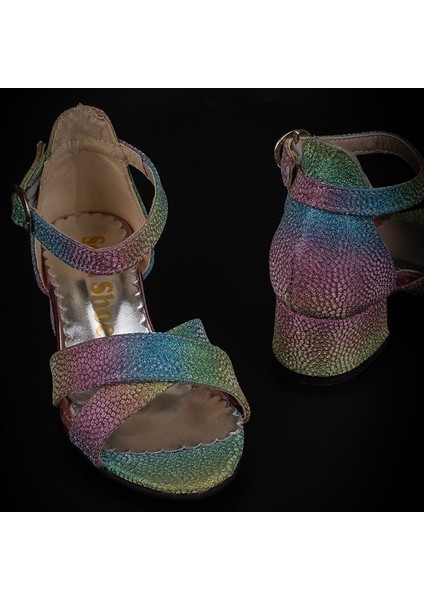 Fuşya Gökkuşağı Renkli Kemerli Bebe Klasik Ayakkabı indirimleri