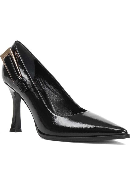 Kadın Siyah Ince Topuklu Rugan Deri Stiletto modelleri