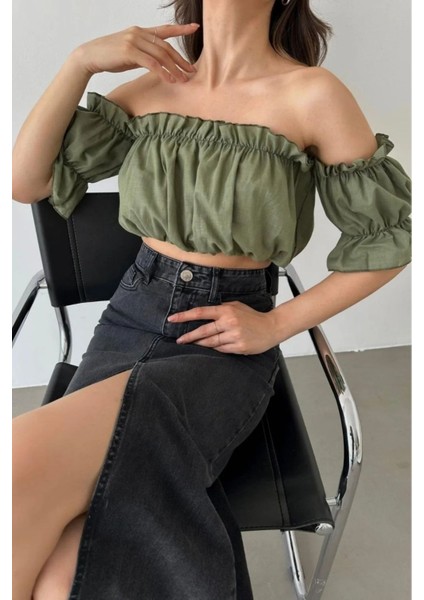 Madonna Yaka Kadın Bluz – Lastik Detaylı Rahat Kesim indirimleri