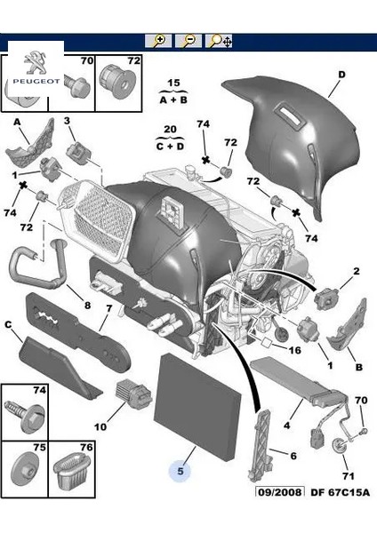 Polen Filtresi 407-C5/C6 1.6/1.8/2.0/2.2/2.7 Hdi/6 Peugeot 6479.45 Peugeot, Cıtroen 6479.45