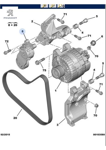 Alternatör Gergi Makarasi 107-1007-307-C2 Dv4-Dv6