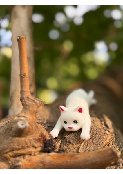 Minik Beyaz Sevimli Eklemli Kedi fiyatları