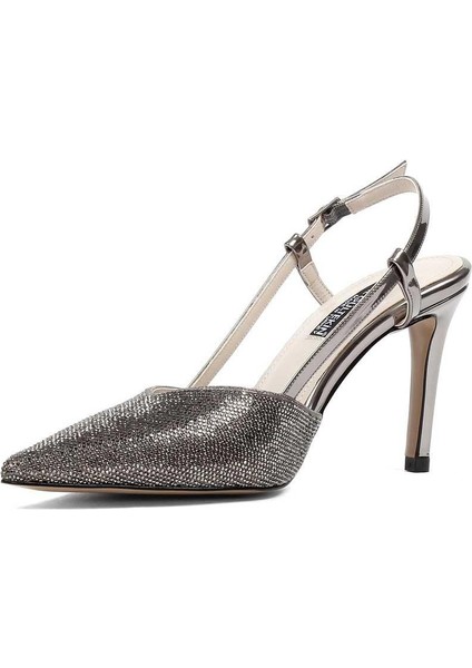 Kadın Platin Taşlı Ince Topuklu Abiye Ayakkabı fırsatları
