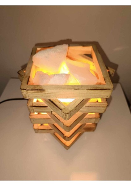 Renkli Ahşap Yıldız Tasarımlı Tuz Kasa Gece Lambası modelleri