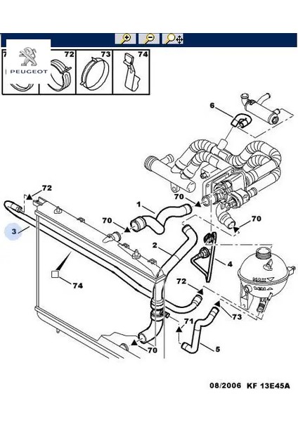 Yedek Su Depo Hortumu 206 1.4 Hdi/ Peugeot 1323.48