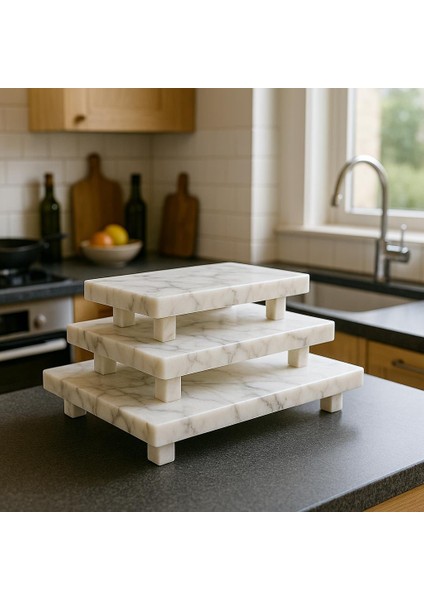 3'lü Doğal Mermer Mini Tepsi Takımı – Şık Sofraların Yeni Gözdesi indirimleri