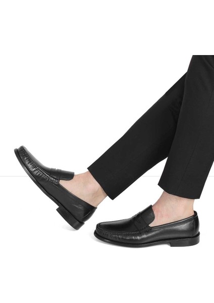 Erkek Siyah Kösele Taban Deri Ayakkabı fiyatları