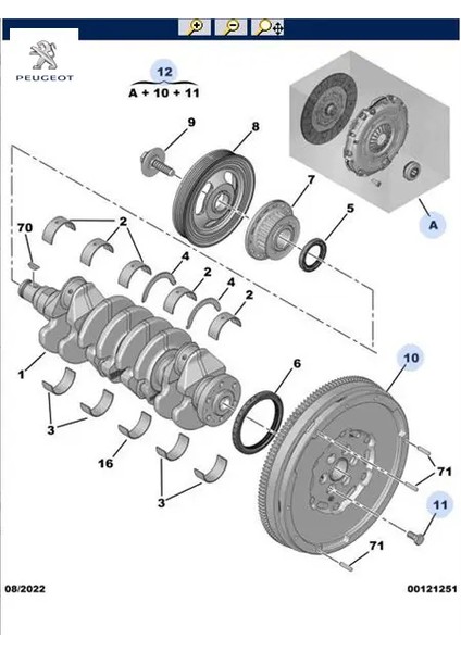 Debriyaj Seti+Volan 3008 II-301-308 II-5008 II-508 Ii-Partner-Rifter-Berlingo