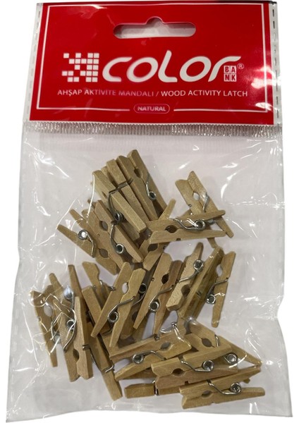 Küçük Boy Color Ahşap Aktivite Mandalı