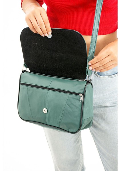 Yeşil Hakiki Deri Omuz ve Postacı Günlük Çanta, Şık ve Kullanışlı Tasarım fırsatları