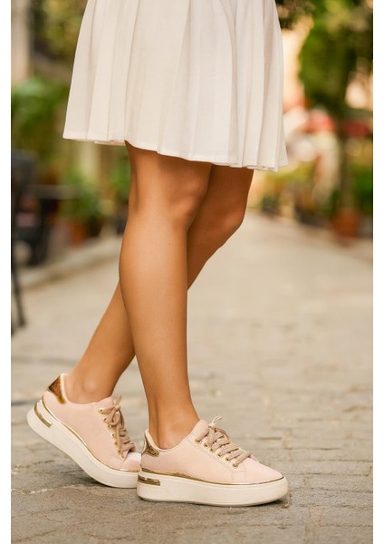 Kadın Ince Şerit Detaylı Kalın Taban Spor Ayakkabı fiyatları