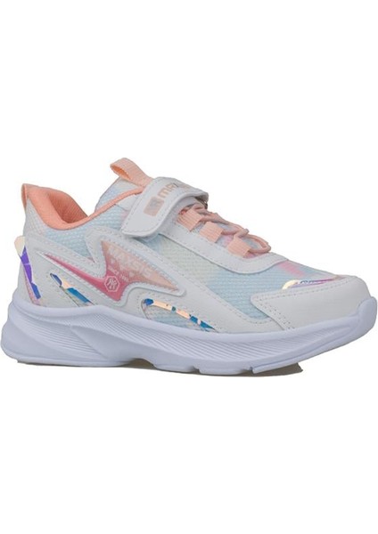 Beyaz Hafif Cırt Cırtlı Fileli Çocuk Spor Ayakkabı