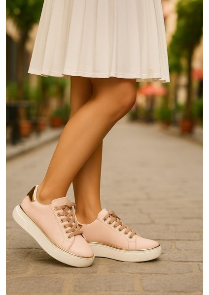 Kadın Ince Şerit Detaylı Kalın Taban Spor Ayakkabı modelleri