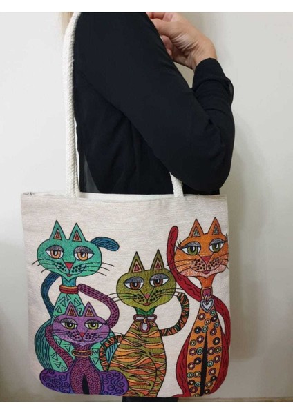 Renkli Dokuma Kumaş Heybe Çanta, Şık ve Hafif Omuz Çantası