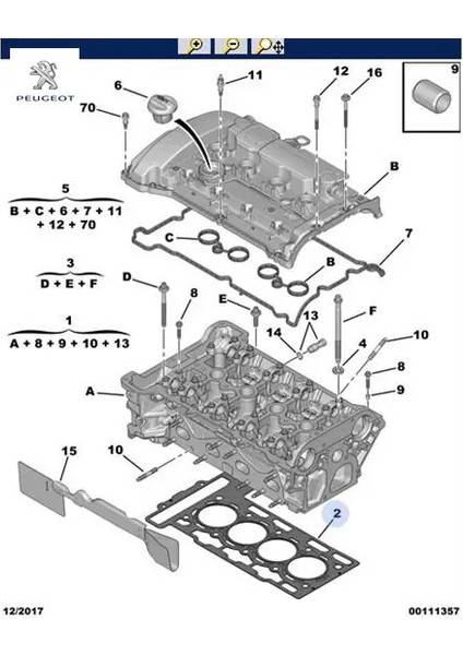 Silindir Kapak Contasi 207 208 308 EP6DTS 1.6 16V