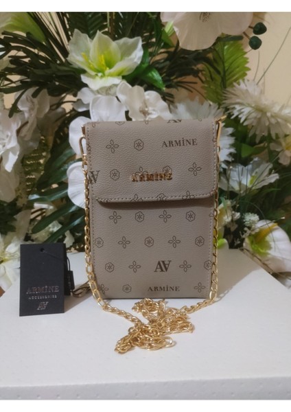 Baskılı Kadın Cüzdan Çanta, Şık ve Kullanışlı, Kahverengi Renk