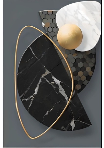 |(Boho) Siyah&gold Set Modern Kombini|çerçeveli Cam Tablo 2li Dikey modelleri