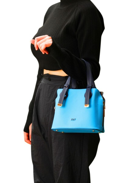 Mavi Mini Boy 3 Bölmeli El ve Omuz Kadın Çantası modelleri