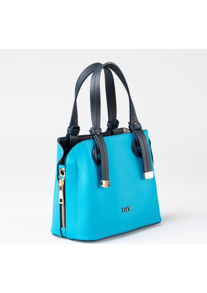 Mavi Mini Boy 3 Bölmeli El ve Omuz Kadın Çantası