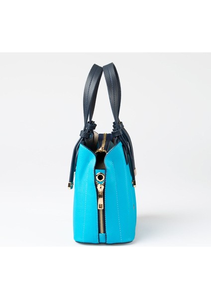 Mavi Mini Boy 3 Bölmeli El ve Omuz Kadın Çantası