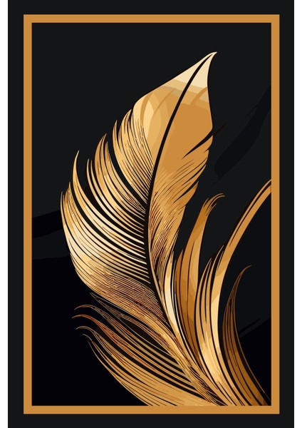 HARİKABİREV|01SİYAH&GOLD Set Tüy Kombini |çerçeveli Cam Tablo 2li Dikey fiyatları