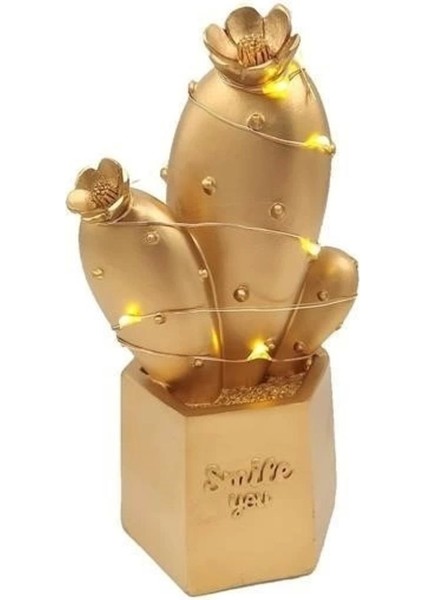 Sevimli Kaktüs LED Işıklı Masraf Lambası, Gold ve Beyaz Renk, Dekoratif ve Mini fırsatları