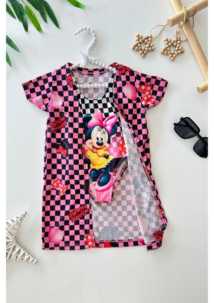 Pelerinli Mnn Ms Baskılı Kız Çocuk Mayo bikini takım - Pembe fırsatları