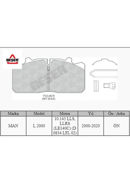 Ön Fren Balatasi Man 12-153-163 L2000-M2000 97->