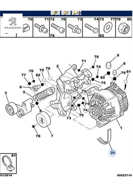 Alternatör Kayişi 6 Pk 1744 206-406-4007 DW10TD