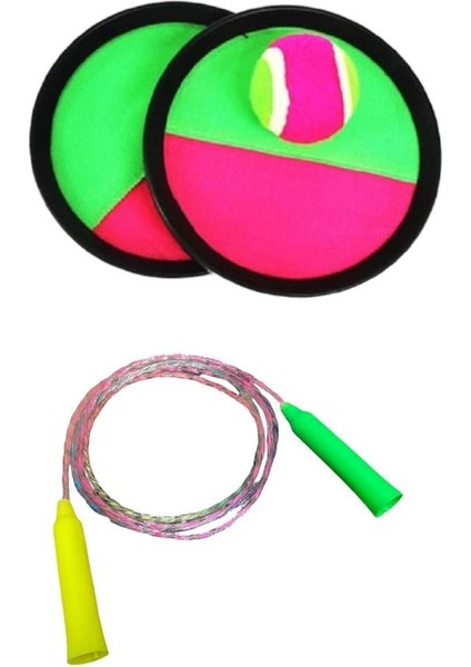 Cırtcırtlı At Tut Oyunu Fırlat Yakala Top Oyunu At Tut Tenis Oyunu ve Atlama Ipi 2'li Set modelleri