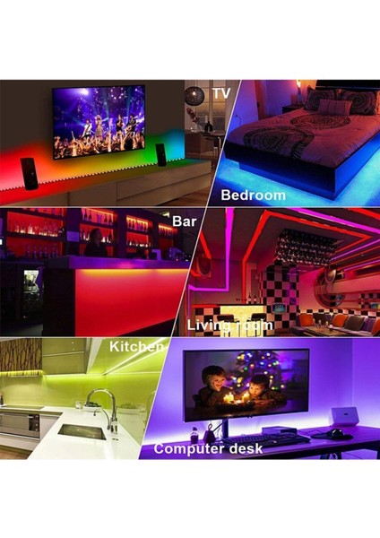 5 mt Rgb LED Şerit Işık, 20 Fonksiyon Uzaktan Kumandalı, Oyun ve Dekorasyon Için fiyatları