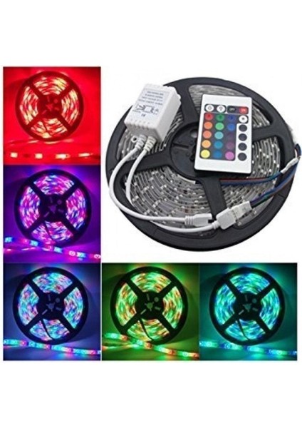 5 mt Renkli Rgb LED Şerit, 20 Fonksiyon, Uzaktan Kumandalı, Dinamik Işıklandırma