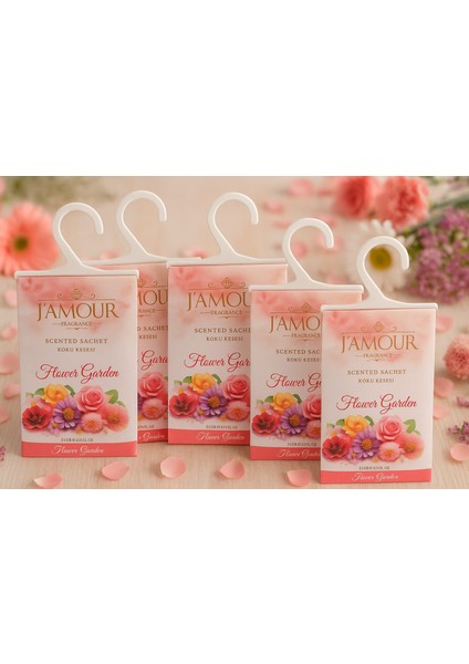 Flower Garden (Çiçek Bahçesi) Askılı Dolap ve Çekmece Kokusu 5'li Paket Uzun Süre Çiçek Kokusu