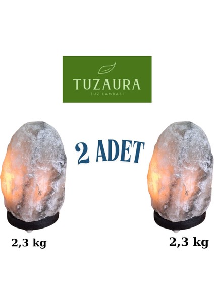 Çankırı Doğal Tuz Lambası, 2 Adet, 2,3 Kg, Güzellik ve Sağlık Için Doğal Şifa