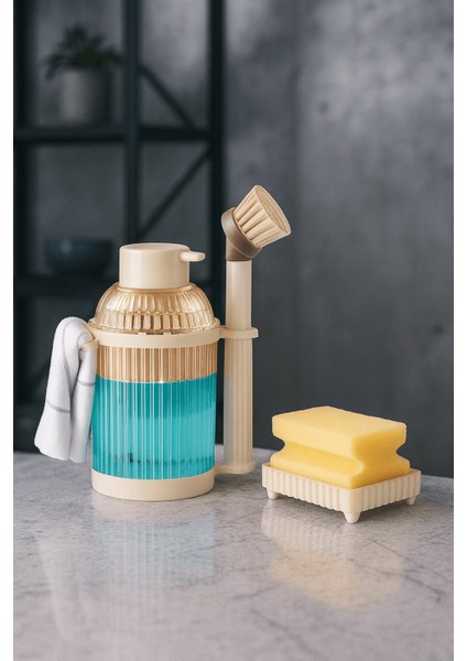 4 Parça Mutfak & Banyo Beyaz Temizlik Seti – Sıvı Sabunluk, Fırça, Havluluk & Süngerlik fiyatları