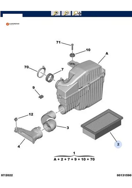 Erp Hava Filtresi 301 1.2 I Vti Eurorepar 1680327880 Peugeot, Cıtroen 1612889480