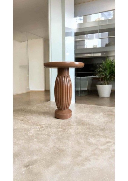 Rustik Tarz Doğal Ahşap Yan Sehpa – Tekli Mantar Model Sehpa