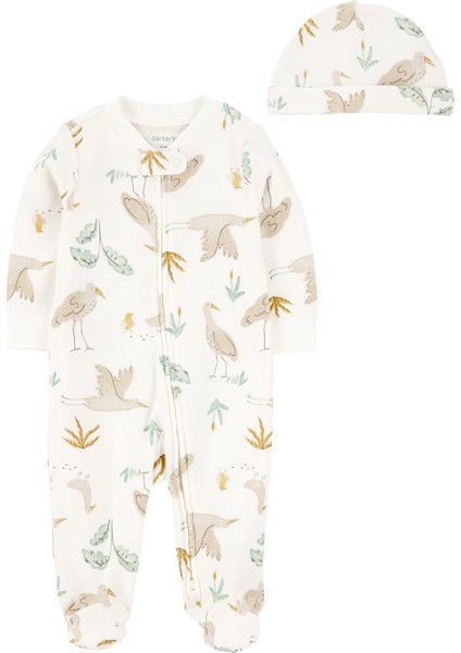 Bebek Ekru Tulumlu Set